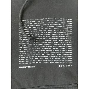 IDONTMIND Hoodie Sweater XS Black Mental Health Awareness Pockets Casual